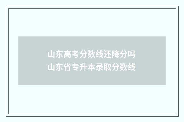 山东高考分数线还降分吗 山东省专升本录取分数线