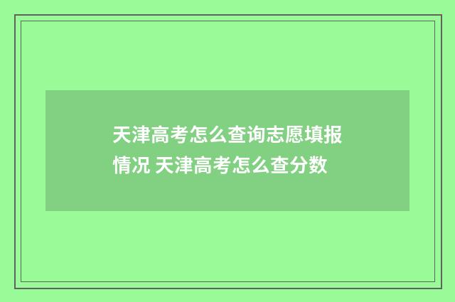 天津高考怎么查询志愿填报情况 天津高考怎么查分数