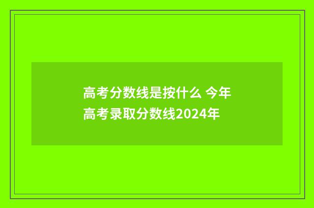 高考分数线是按什么 今年高考录取分数线2024年