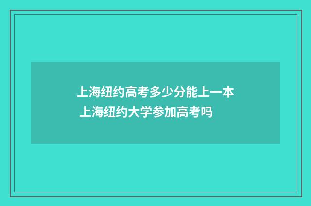 上海纽约高考多少分能上一本 上海纽约大学参加高考吗