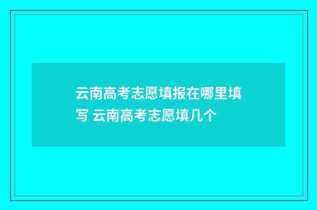 云南高考志愿填报在哪里填写 云南高考志愿填几个