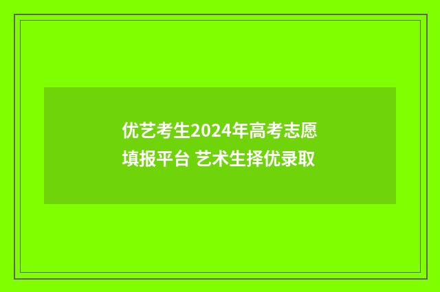 优艺考生2024年高考志愿填报平台 艺术生择优录取