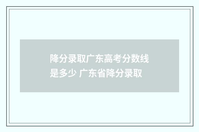 降分录取广东高考分数线是多少 广东省降分录取