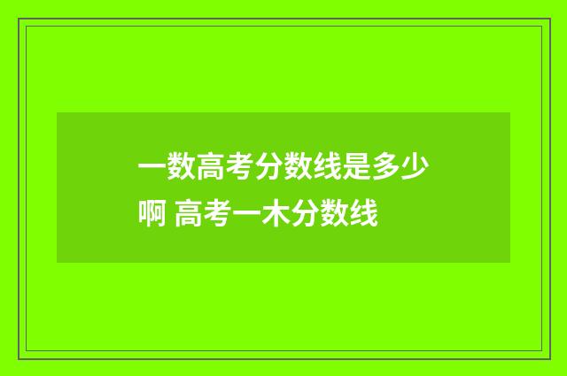 一数高考分数线是多少啊 高考一木分数线