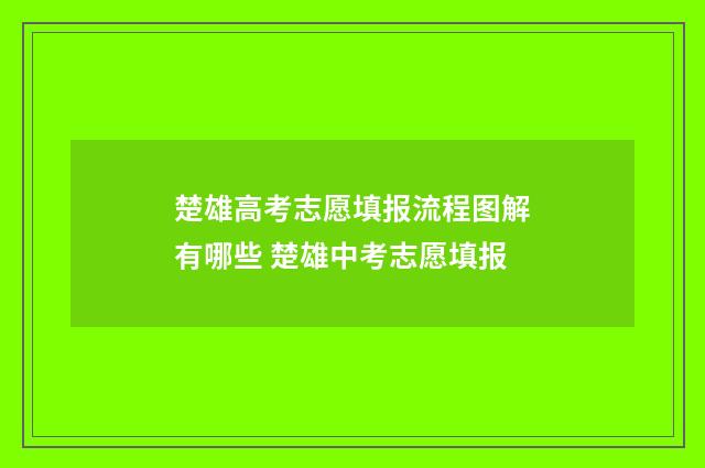 楚雄高考志愿填报流程图解有哪些 楚雄中考志愿填报