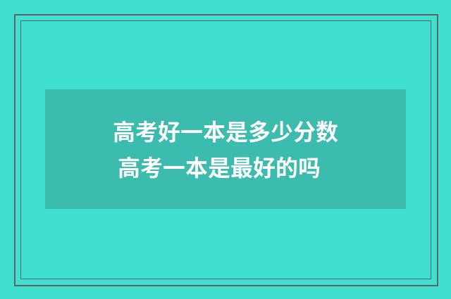 高考好一本是多少分数 高考一本是最好的吗
