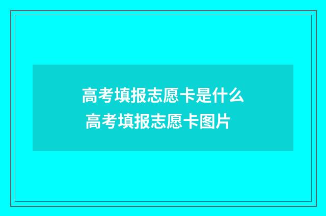 高考填报志愿卡是什么 高考填报志愿卡图片