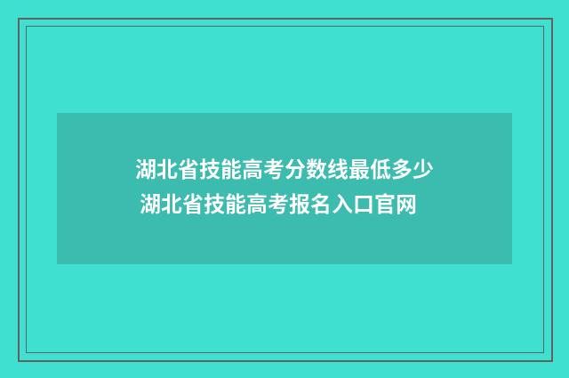 湖北省技能高考分数线最低多少 湖北省技能高考报名入口官网