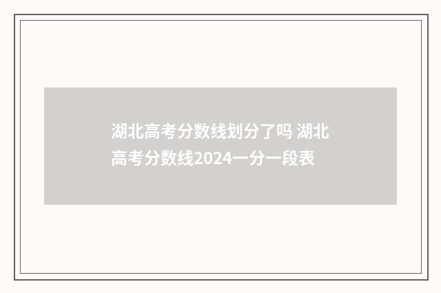 湖北高考分数线划分了吗 湖北高考分数线2024一分一段表