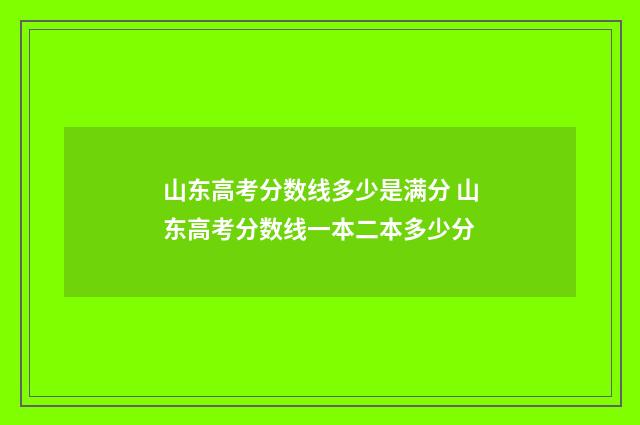 山东高考分数线多少是满分 山东高考分数线一本二本多少分