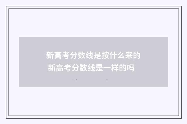 新高考分数线是按什么来的 新高考分数线是一样的吗