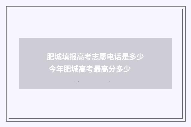 肥城填报高考志愿电话是多少 今年肥城高考最高分多少