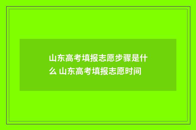 山东高考填报志愿步骤是什么 山东高考填报志愿时间