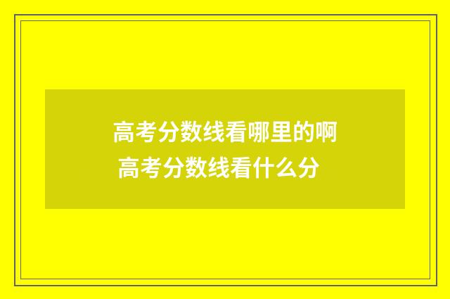 高考分数线看哪里的啊 高考分数线看什么分