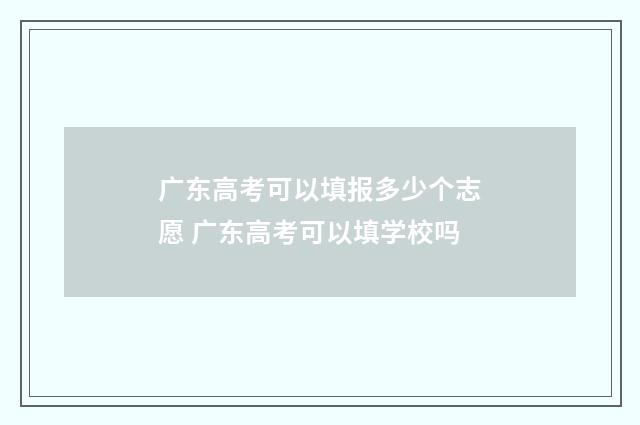 广东高考可以填报多少个志愿 广东高考可以填学校吗