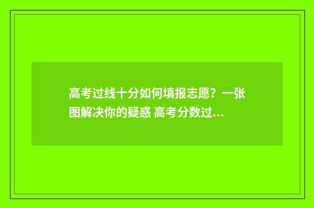 高考过线十分如何填报志愿？一张图解决你的疑惑 高考分数过线什么意思