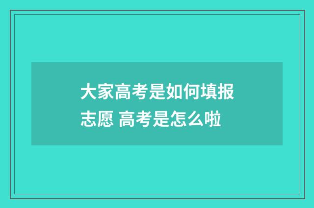 大家高考是如何填报志愿 高考是怎么啦