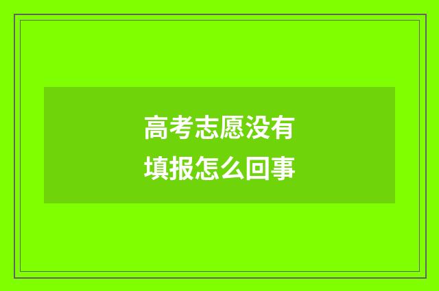 高考志愿没有填报怎么回事