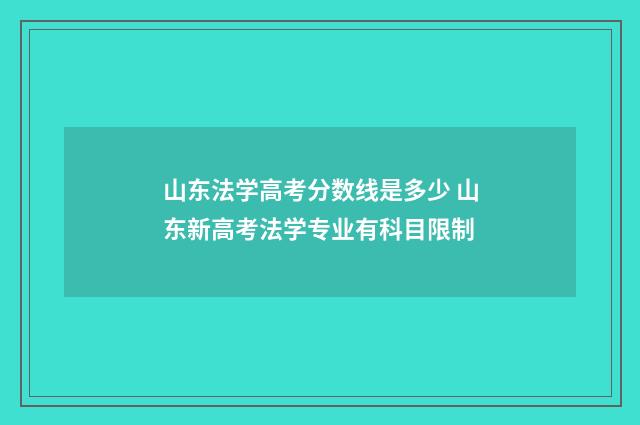 山东法学高考分数线是多少 山东新高考法学专业有科目限制
