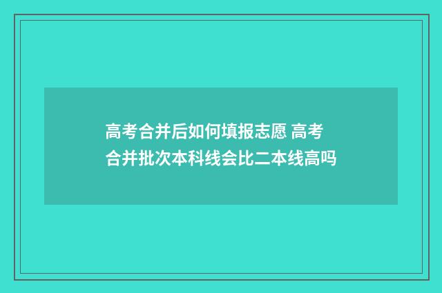 高考合并后如何填报志愿 高考合并批次本科线会比二本线高吗