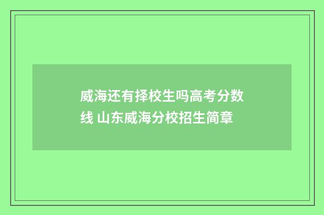 威海还有择校生吗高考分数线 山东威海分校招生简章