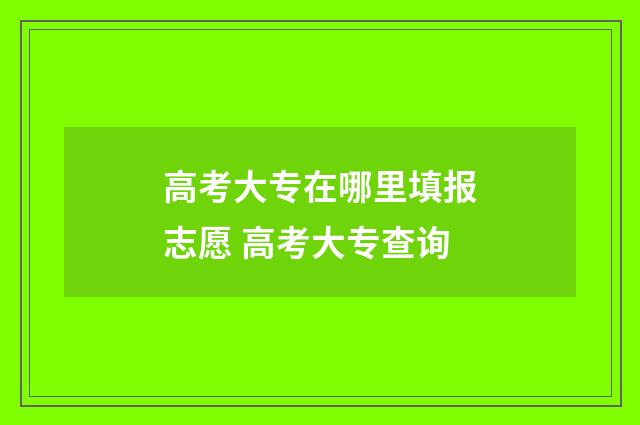高考大专在哪里填报志愿 高考大专查询