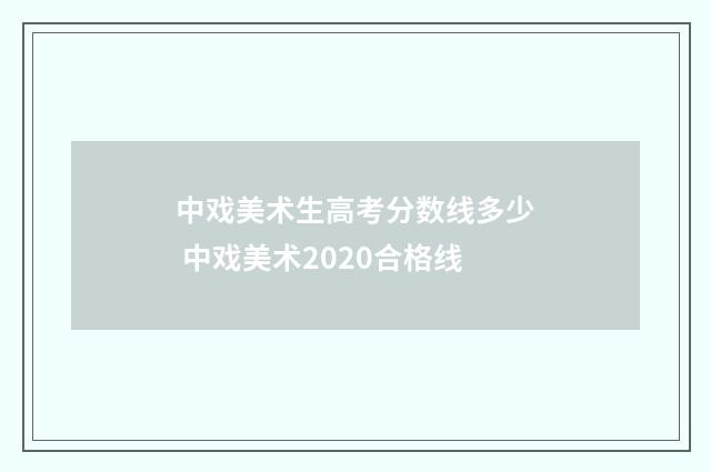 中戏美术生高考分数线多少 中戏美术2020合格线