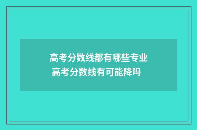 高考分数线都有哪些专业 高考分数线有可能降吗