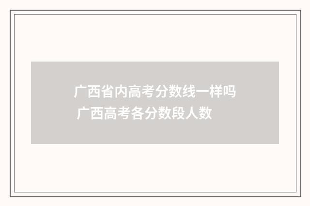 广西省内高考分数线一样吗 广西高考各分数段人数