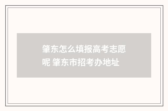 肇东怎么填报高考志愿呢 肇东市招考办地址