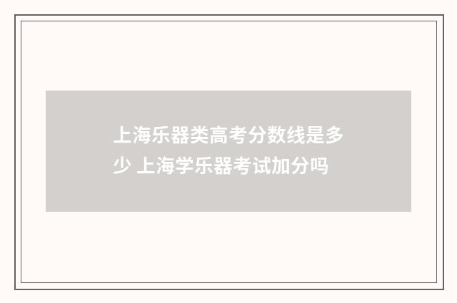 上海乐器类高考分数线是多少 上海学乐器考试加分吗