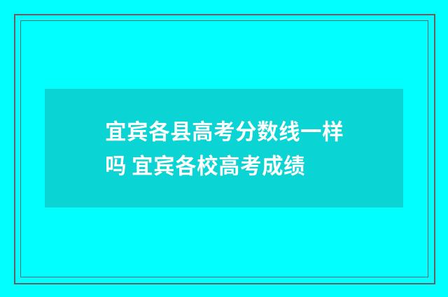 宜宾各县高考分数线一样吗 宜宾各校高考成绩