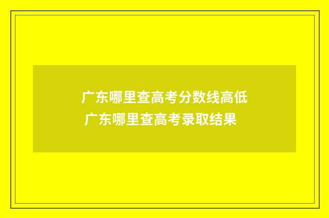 广东哪里查高考分数线高低 广东哪里查高考录取结果