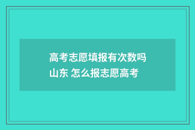 高考志愿填报有次数吗山东 怎么报志愿高考