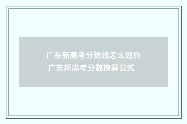 广东新高考分数线怎么划的 广东新高考分数换算公式