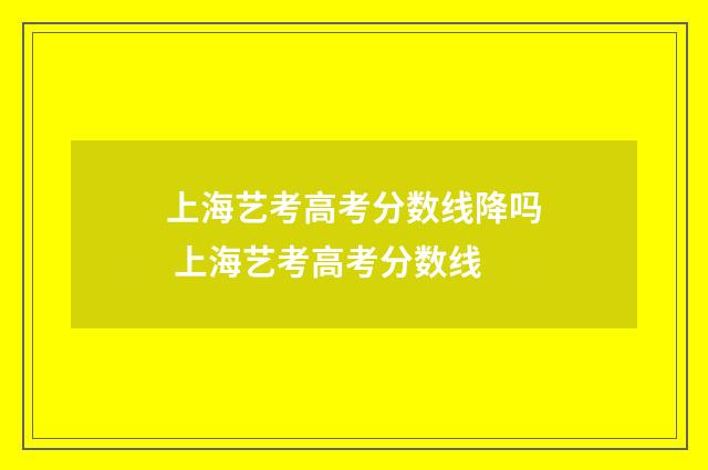 上海艺考高考分数线降吗 上海艺考高考分数线