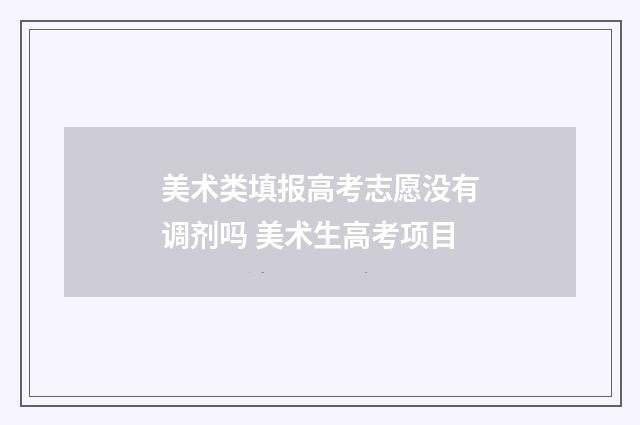 美术类填报高考志愿没有调剂吗 美术生高考项目