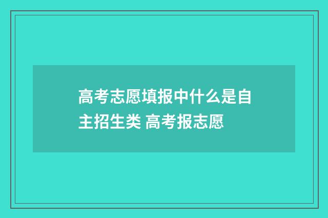 高考志愿填报中什么是自主招生类 高考报志愿