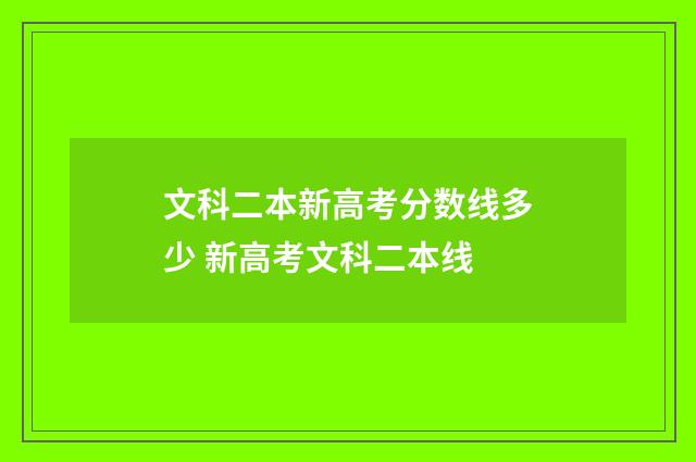 文科二本新高考分数线多少 新高考文科二本线