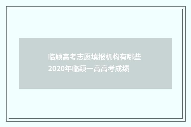 临颖高考志愿填报机构有哪些 2020年临颖一高高考成绩