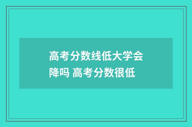 高考分数线低大学会降吗 高考分数很低