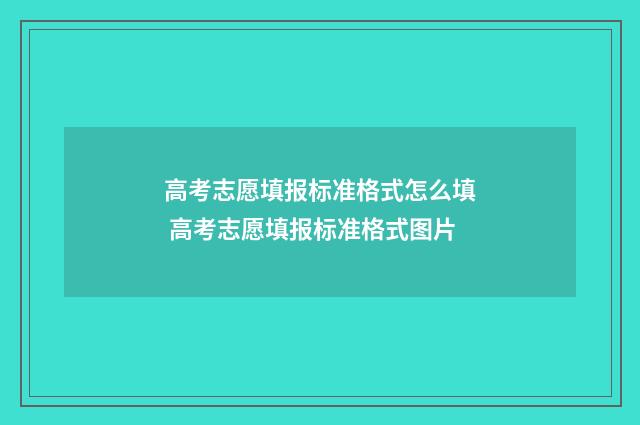 高考志愿填报标准格式怎么填 高考志愿填报标准格式图片