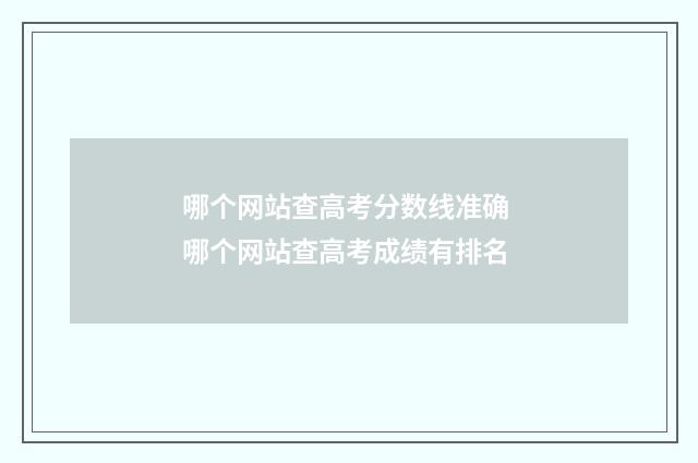 哪个网站查高考分数线准确 哪个网站查高考成绩有排名