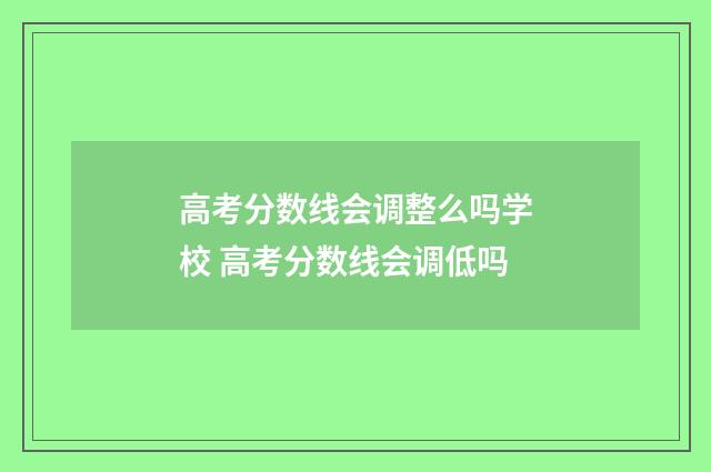 高考分数线会调整么吗学校 高考分数线会调低吗
