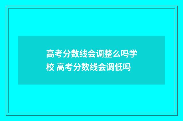 高考分数线会调整么吗学校 高考分数线会调低吗