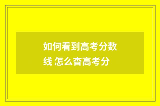 如何看到高考分数线 怎么杳高考分