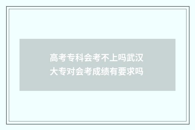 高考专科会考不上吗武汉 大专对会考成绩有要求吗
