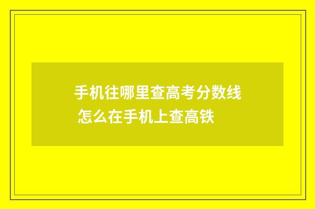 手机往哪里查高考分数线 怎么在手机上查高铁