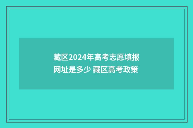 藏区2024年高考志愿填报网址是多少 藏区高考政策