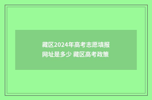 藏区2024年高考志愿填报网址是多少 藏区高考政策